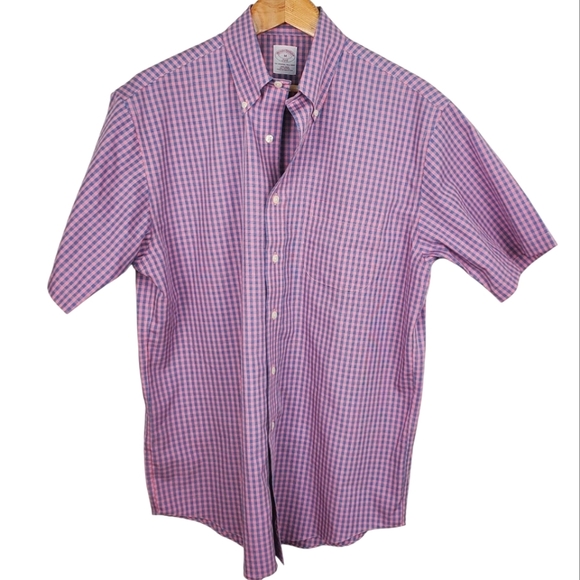 Brooks Brothers Other - Brooks Brothers Men's Pink & Blue Gingham Shirt. MED